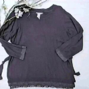 H&M Mama Black Lace Side Tie Maternity Sweater